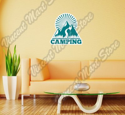 Camping Camp Climbing Forest Wild Wall Sticker Room Interior Decor 20''X25''