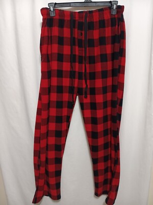 #follow Me Black Red Plaid Pajama Pants Men  2  XL