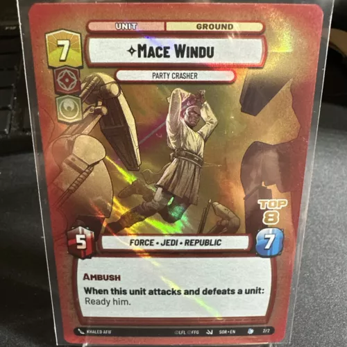 2024 Star Wars Unlimited Store Showdown Promo Mace Windu Party Crasher Top 8 MT