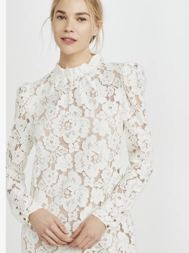 NWT Wayf Emma Puff Sleeve Lace Dress M 