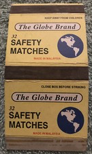 The Globe Brand, safety matches. Made In Malaysia. Box Only - No Matches.