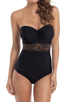 leopard print strapless swimsuit