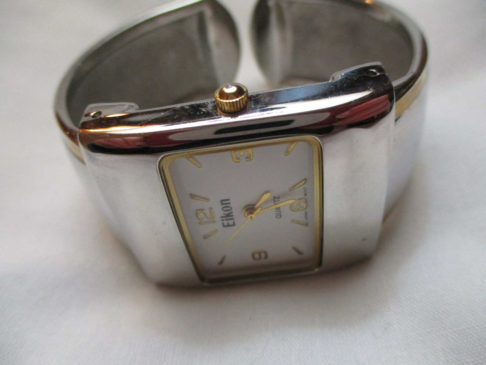 Eikon Wristwatch Rectangular White Face Silver To… - image 8