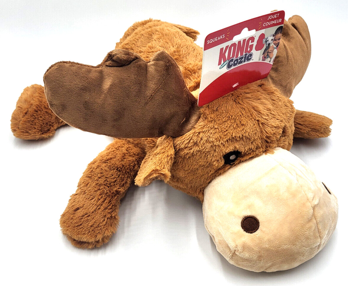 KONG Cozie Jumbo Marvin Moose Squeaky Plush Toss & Shake Dog