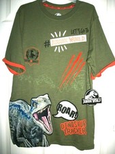 SAVE 10 Boy T-Shirt XL 14-16 JURASSIC WORLD "Dinosaur Tracker" RAPTOR RANGER