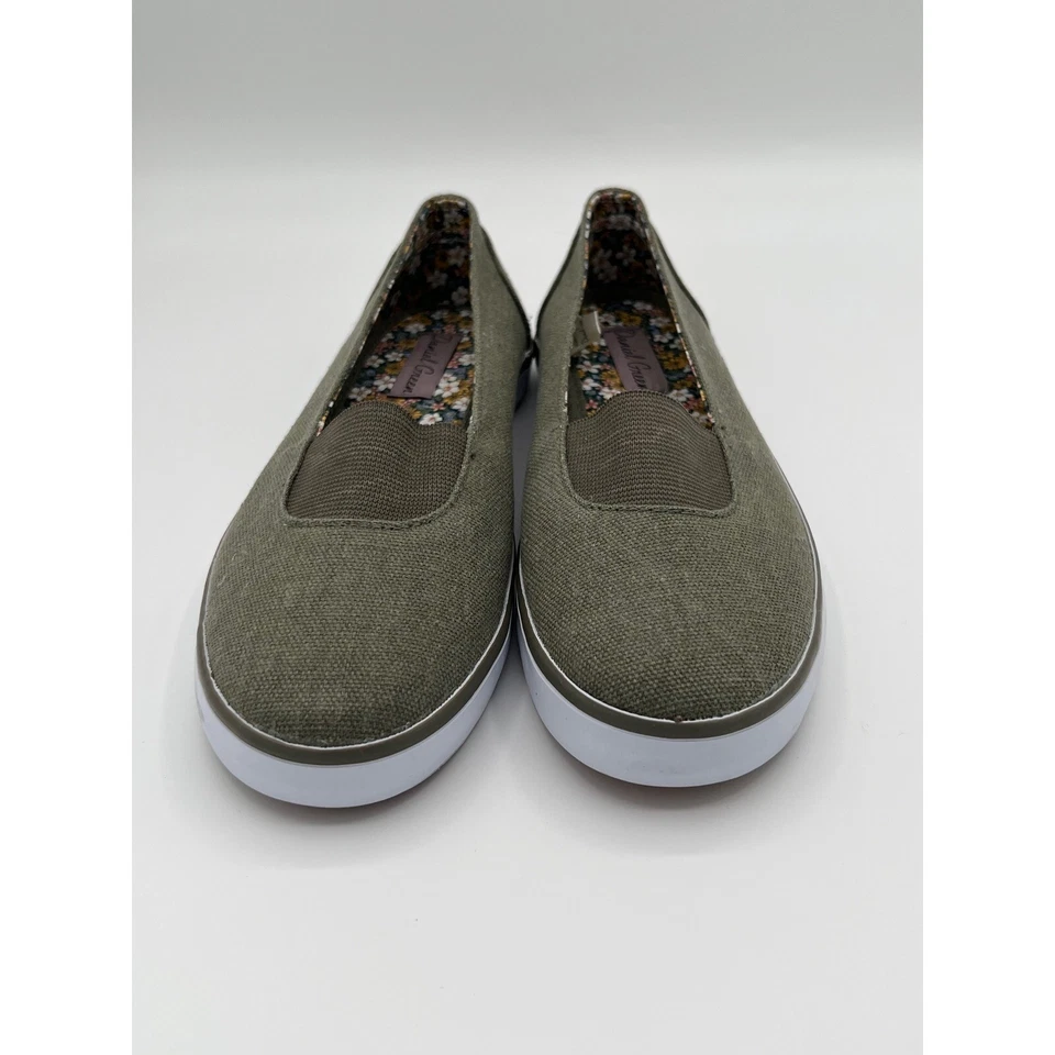 Daniel Green Jena Canvas Slip On Shoes Comfort Casual Olive Green- 7.5N Cotton - Image 3 of 4
