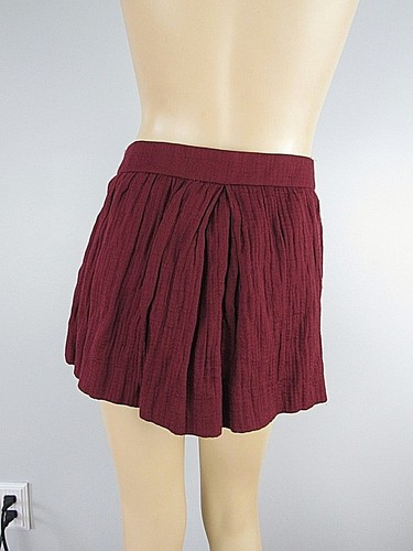 MINI FALDA ISABEL MARANT CRINKLE BORGOÑA TALLA 1 - Imagen 4 de 5