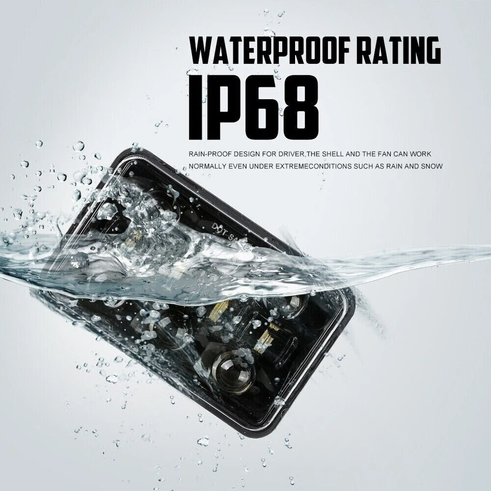 For YAMAHA TW200 DT 125 RE 4x6" LED High/Low Beam Motorcycle Headlight Projector - Image 3 of 4