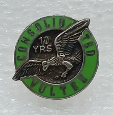 Consolidated Vultee Aircraft Employee 10 Year Service Sterling Pin