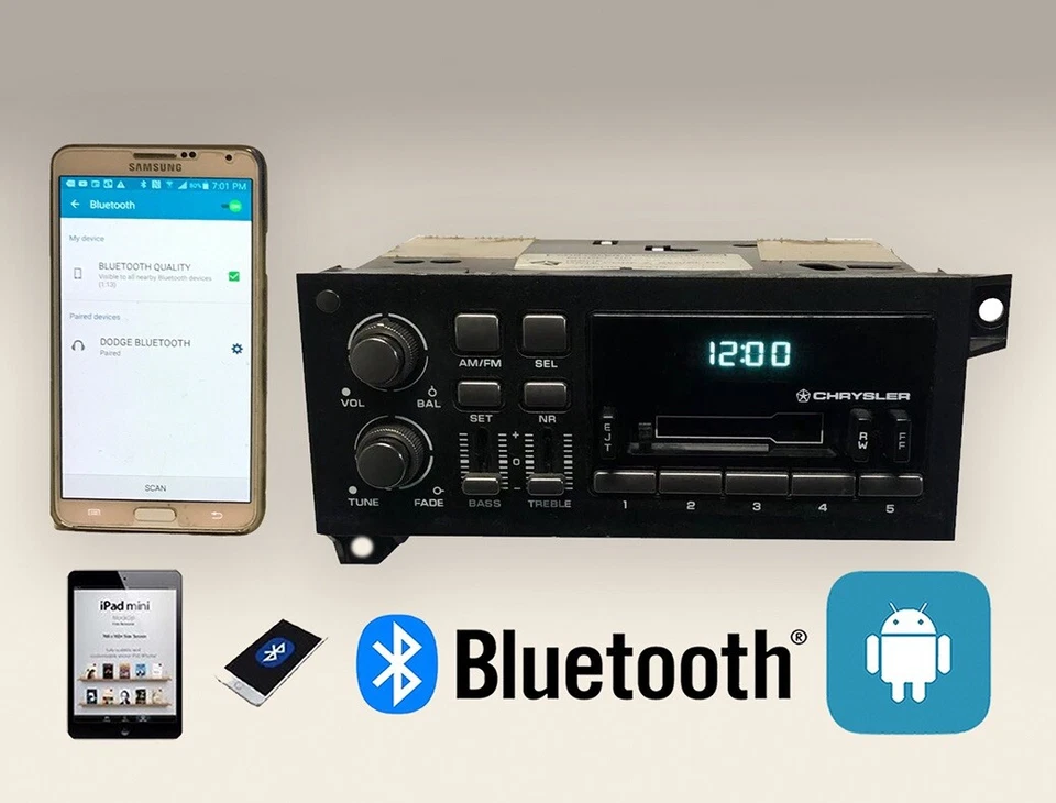 ✅92-95 LeBaron Spirit New Yorker Chrysler Dodge FM Cass FM Bluetooth OEM Radio Foto 2 de 3