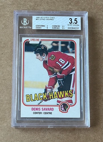 1981-82 O-Pee-Chee Denis Savard RC Rookie Card #63 BGS 3.5 Very Good+