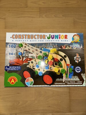 CONSTRUCTOR JUNIOR 3×1   PULL TRUCK Holzspielzeug zum zusammenbauen, gebraucht