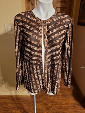 Chico's Travelers Womens Size 2  Animal Print Cardigan