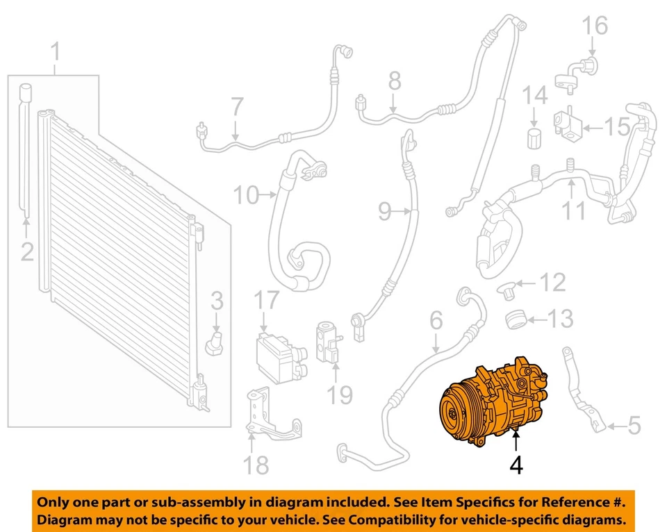Used A/C Compressor fits: 2016 Mercedes-benz Metris 205 Type C300 Sdn Grade B - Image 3 of 4