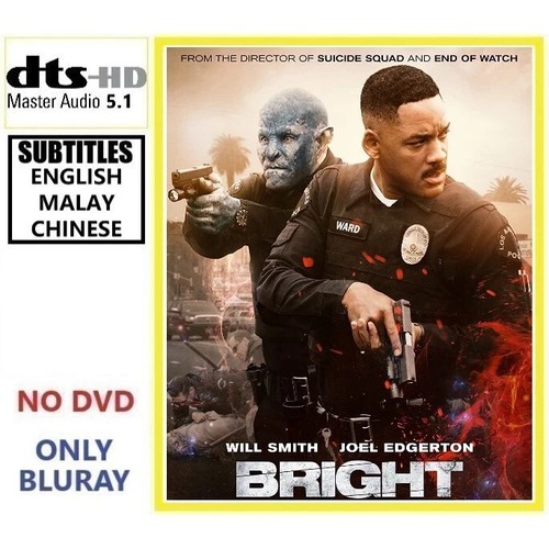 BRlGHT (2017) Action New DVD English DTS-HDMI 5.1 All Region BLU RAY ...