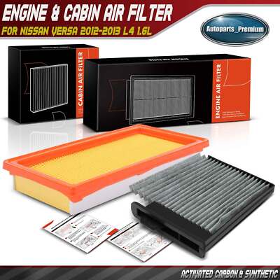 Engine & Activated Carbon Cabin Air Filter for Nissan Versa 2012-2013 L4 1.6L