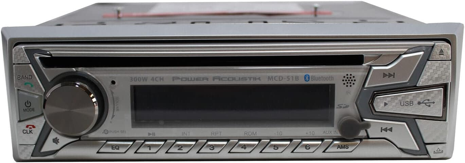 MCD-51B Single Din In-Dash Marine Grade CD/MP3, AM/FM Receiver with SD, USB & Bl