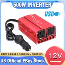 500w Power Inverters for Vehicles - DC 12v to 110v AC Car Inverter Converter