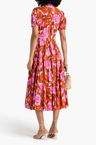 Nuevo con etiquetas Vestido Diane Von Furstenberg Queena Corbata Cinturón Elástico Algodón Midi Talla XL-$598 - Imagen 12 de 13