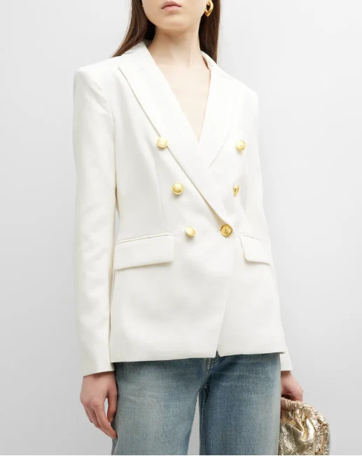 Louis Vuitton US Size 6 Women's Off-White Crepe Blazer Jacket