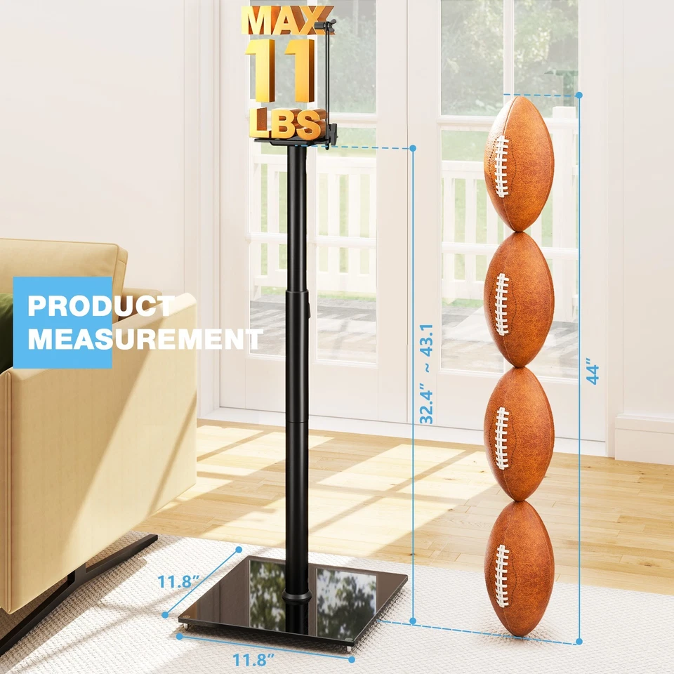 Par de soportes de altavoz 32,4-43 pulgadas altura soportes ajustables para estantería y sately Foto 3 de 4