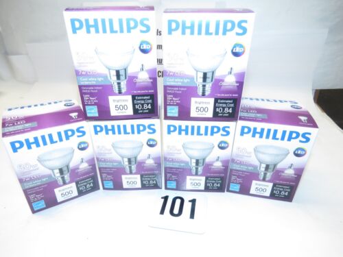 6-Pack Philips 471151 - 7PAR20/LED/F40/840/E26/GL/DIM - Picture 1 of 4
