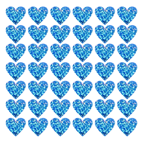 Light Blue Holographic Sparkle Heart Stickers! - 0.25 to 3 inch