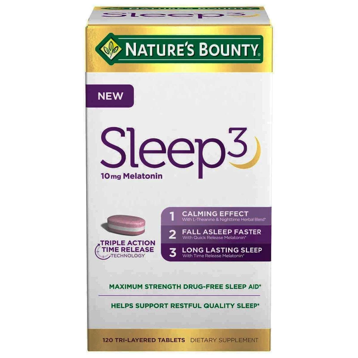 Nature's Bounty Sleep3 10mg. Melatonin, 120 Tablets 74312007392| eBay