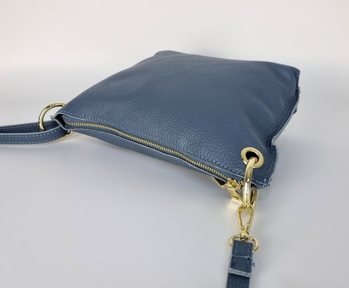 Borsa a tracolla in vera pelle da donna con cerniera dorata, borsa a tracolla - Foto 11 di 13
