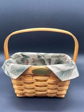 Longaberger Dresden Basket 2001 Cloth and Plastic Liner