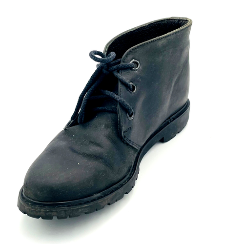 Black Leather Women's Ankle Workboots Size 7 Good Condition Vintage Biker Work - Picture 6 of 14