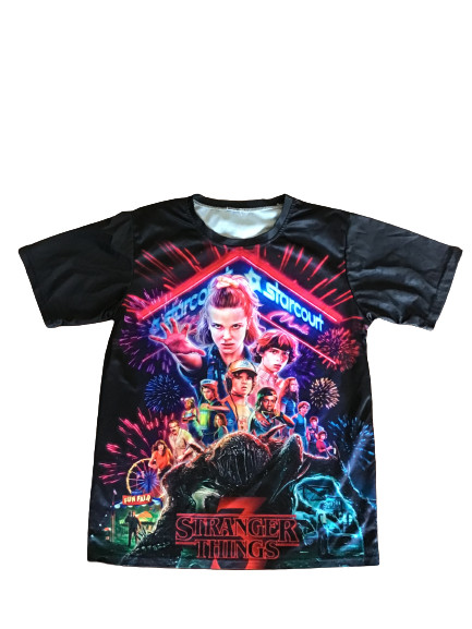 Stranger Things Camiseta De Niño Suéter Negra Jersey TALLA S