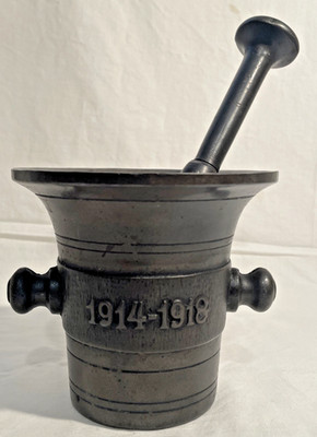 Antique WW1 German Cast Iron Mortar & Pestle Artillery 1914/1918
