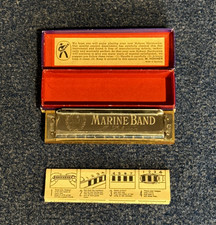 HOHNER Marine Band Key of C Diatonic Harmonica w/ Case Chrome Plated Silver