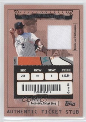 2009 Topps Ticket To Stardom Stubs Plus Memorabilia 13/90 Hanley Ramirez 9gu