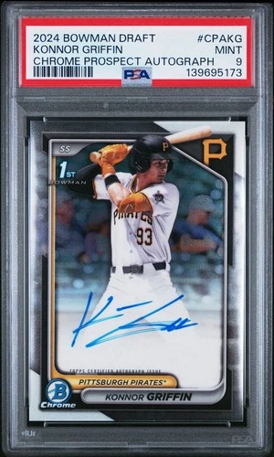 2024 Konnor Griffin 1st Bowman Chrome Draft #1 Prospect Auto Pirates MINT PSA 9