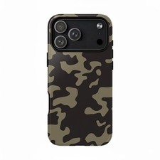 Blackout Stealth Camo Rugged iPhone Case for 17 16 15 14 13 12 Pro Max/ Plus