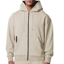 Fall Winter Men's Solid Color Long-sleeve Zipper Hooded Sports Casual Fleece War