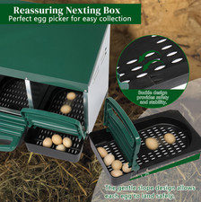 3 Compartment Roll Out Chicken Nesting Box with Plastic Basket, Egg Nest Box Chi