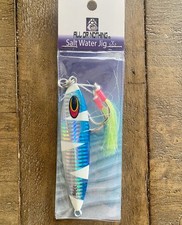 CHROME/Blue Glow Slow Pitch Jig 120gms Double assist Hooks high Quality Tuna