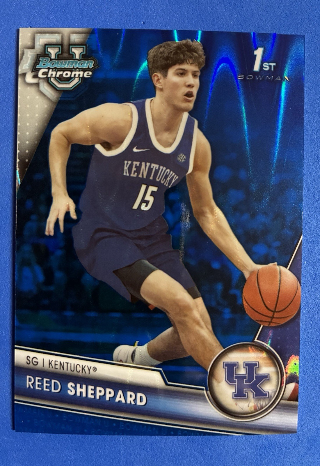 2023-24 Bowman U Chrome - Reed Sheppard #45 Blue RayWave Refractor 184/199