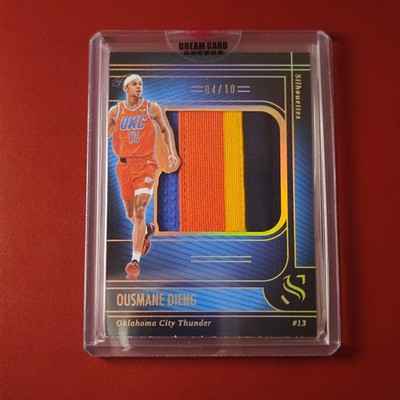 2024-25 Panini Silhouette Ousmane Dieng #13 Gold 3-Color Patch 04/10 Thunder