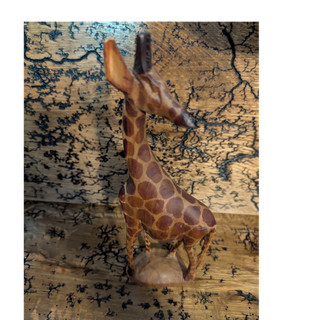 Handmade Wooden Giraffe Figurine Hand Carved Collectible Sculpture