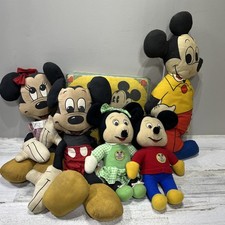 Vintage Walt Disney Mickey Mouse Minnie Mouse Stuffed Plush Pillow Doll Lot