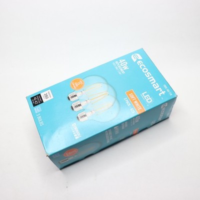 (3-Pk) EcoSmart LED Vintage Edison Light Bulb40-Watt Equivalent G25 Globe  
