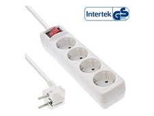 InLine Multi-Outlet 4x Shucko with Switch white cable 1.5m strip 16441G