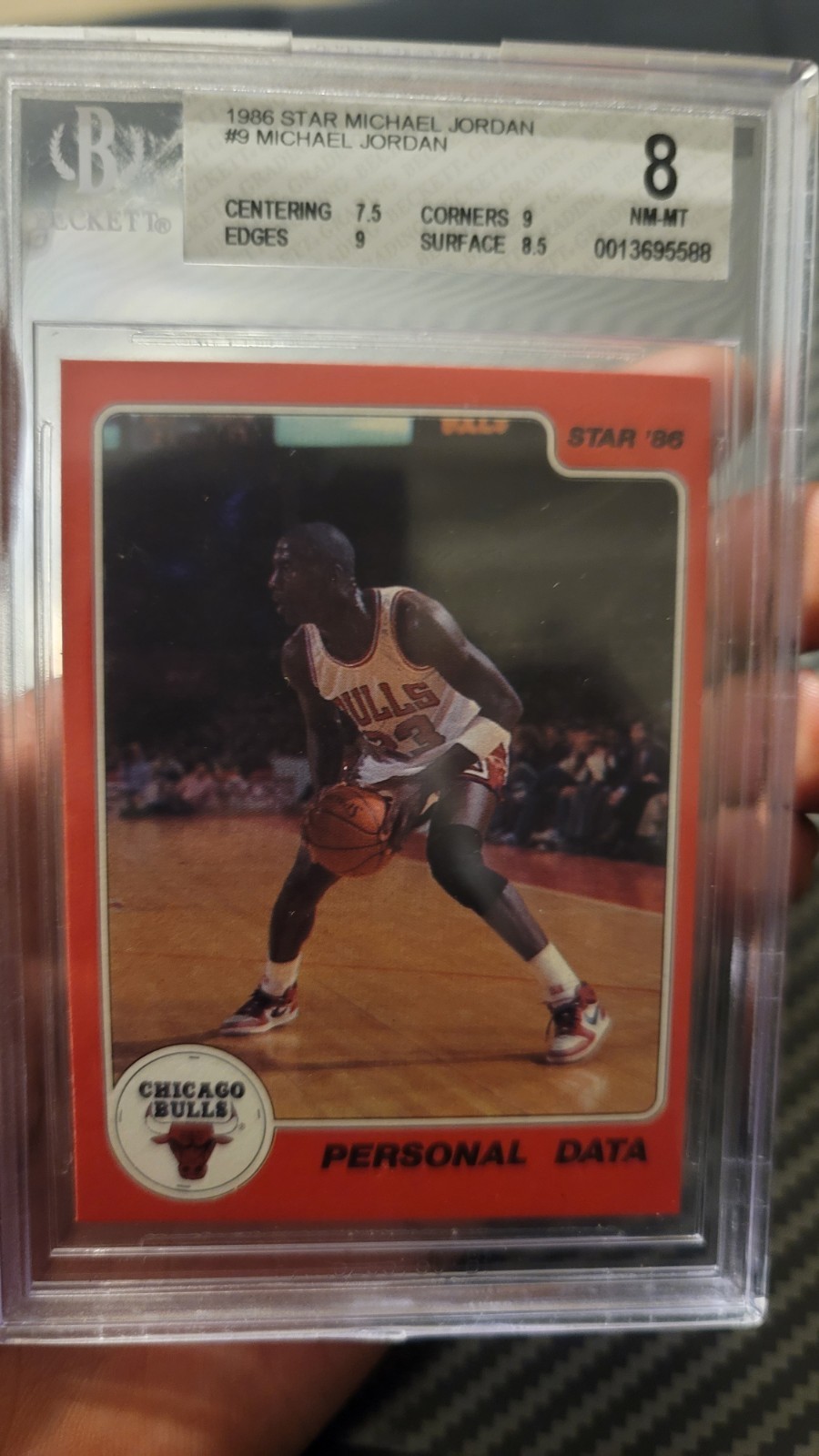 1986 Star Michael Jordan - #9 Personal Data - BGS 8