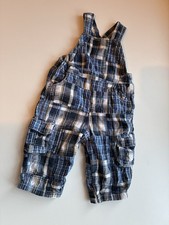 Vintage Children s Place Baby Blue Plaid Overalls 6/9 M
