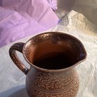 BVC Handmade Ceramic Speckled Pitcher Brown Cream Glossy Pottery Vintage 1984 — photo 5