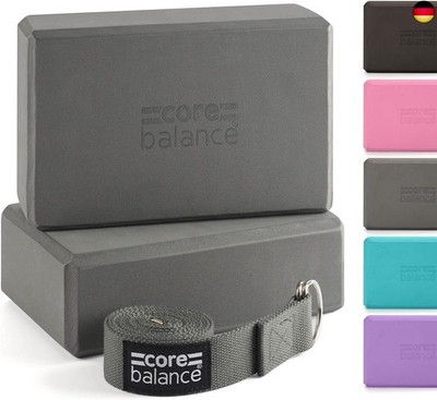 Core Balance Yoga Blocks im Doppelpack & GRATIS Yoga-Gurt, 2 STK. Eva